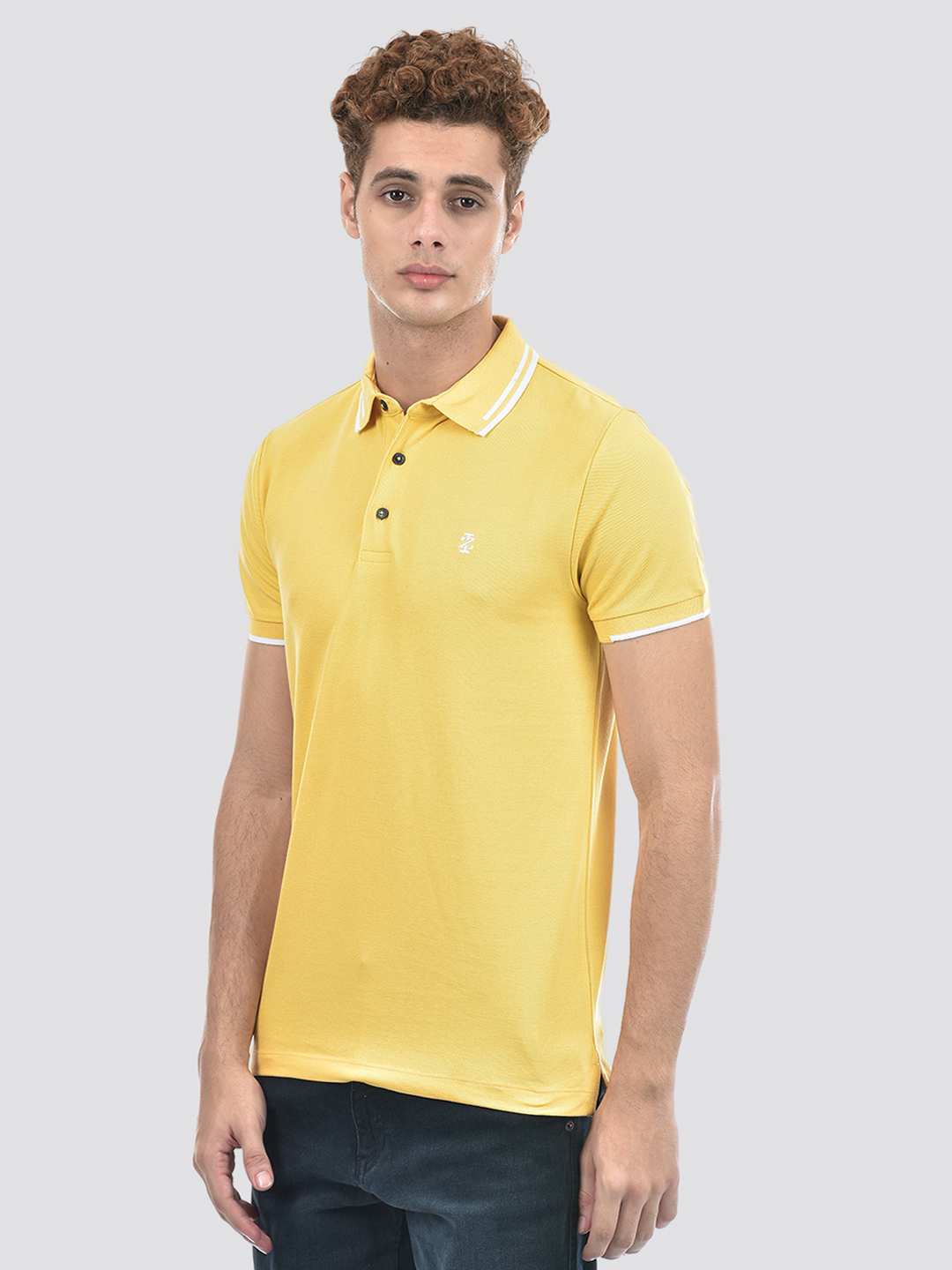 Izod Men's Solid Yellow Polo T-Shirt