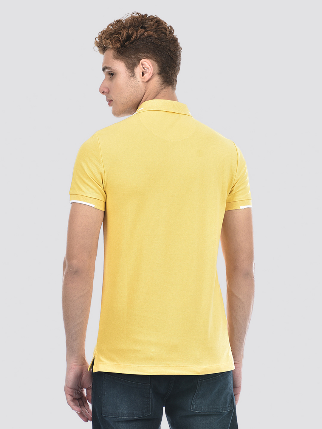 Izod Men's Solid Yellow Polo T-Shirt