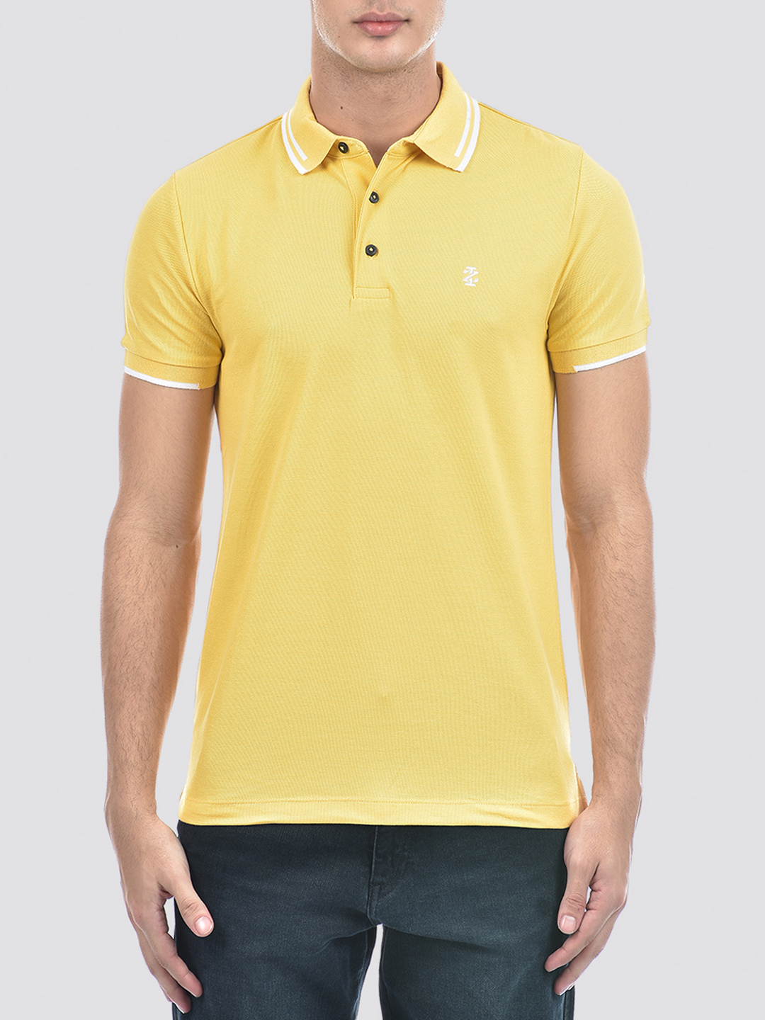Izod Men's Solid Yellow Polo T-Shirt