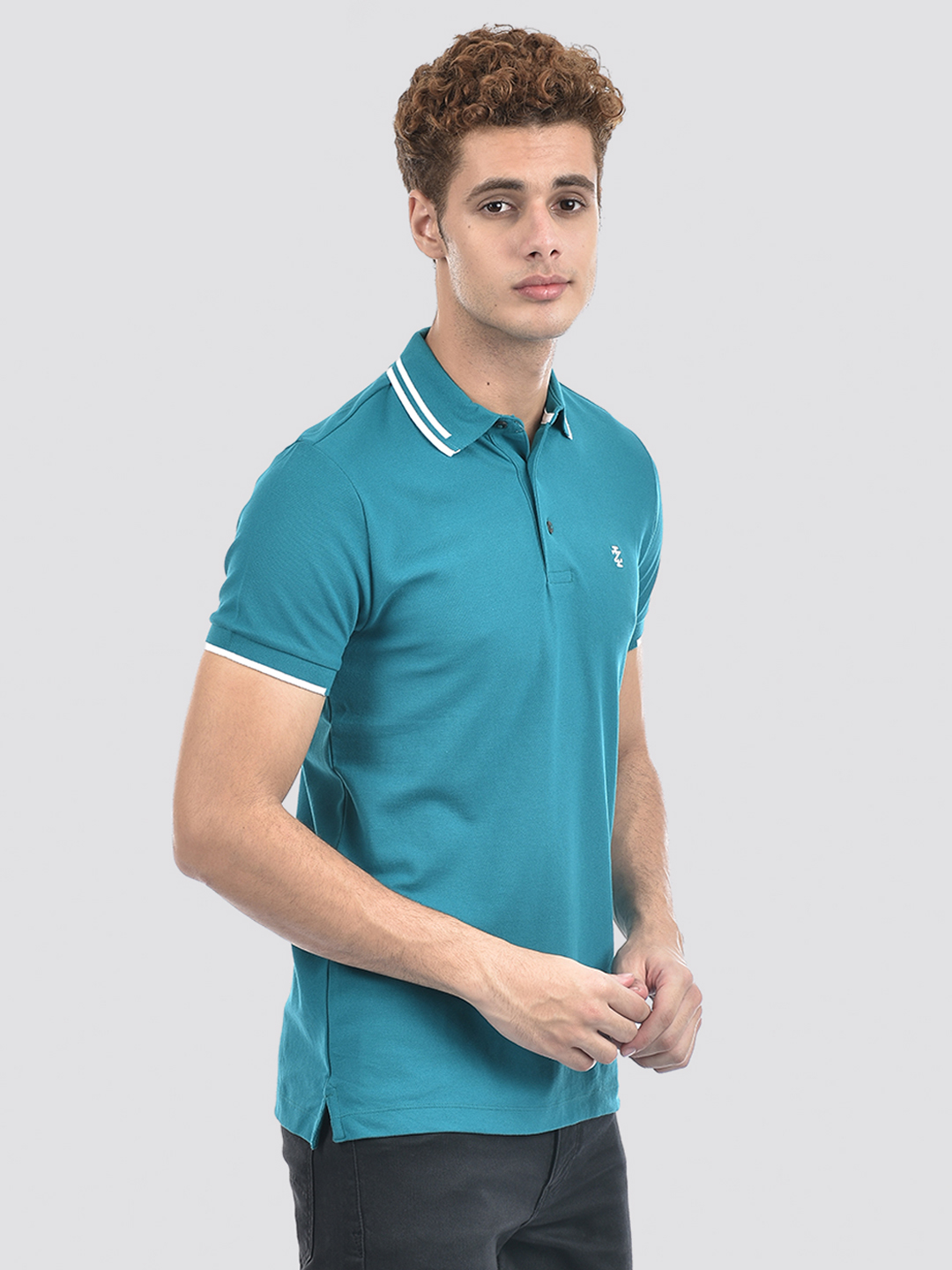 Izod Men's Solid Green Polo T-Shirt