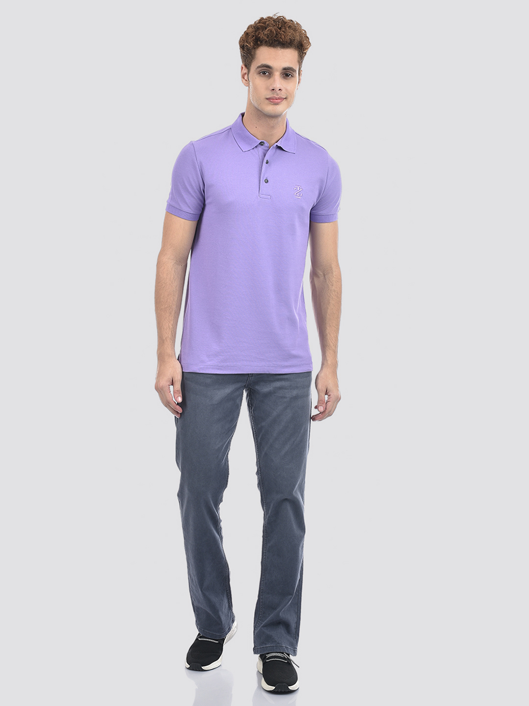Izod Men's Solid Purple Polo T-Shirt