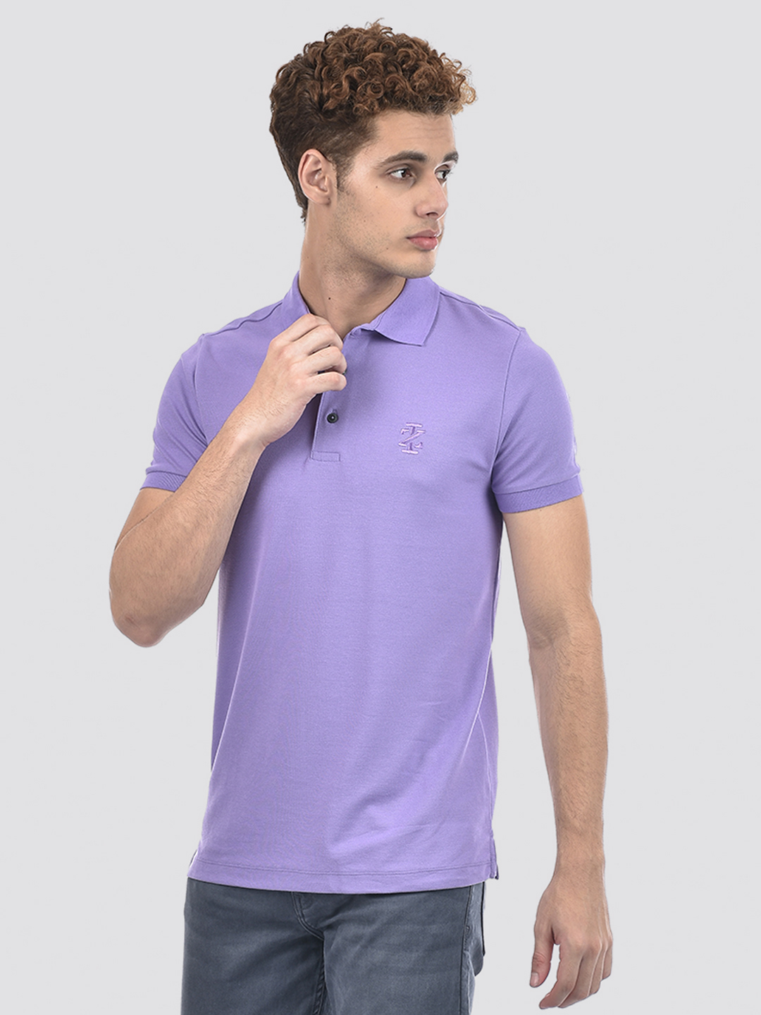 Izod Men's Solid Purple Polo T-Shirt