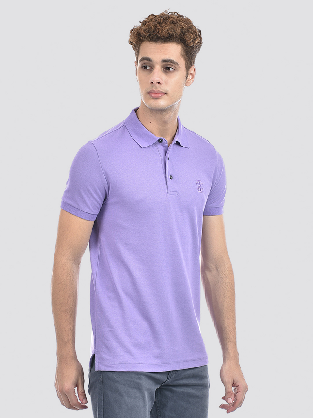 Izod Men's Solid Purple Polo T-Shirt