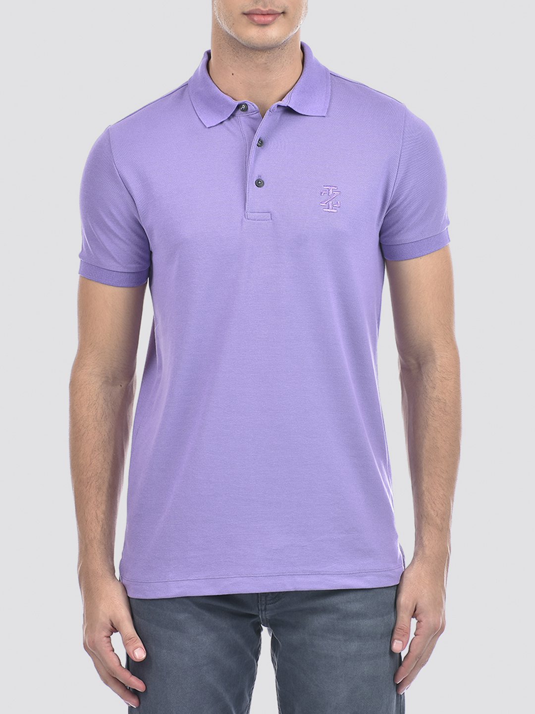 Izod Men's Solid Purple Polo T-Shirt
