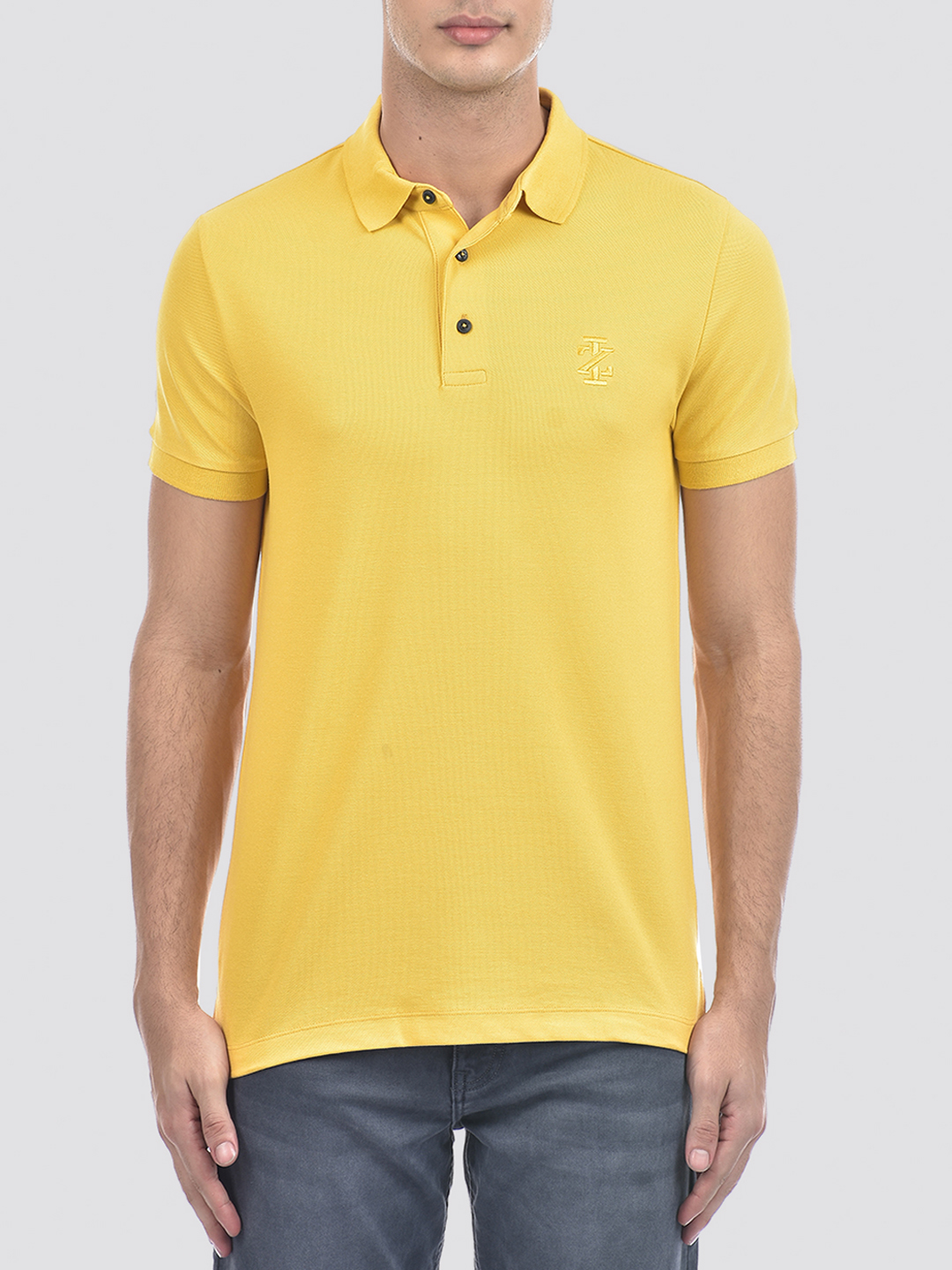 Izod Men's Solid Yellow Polo T-Shirt
