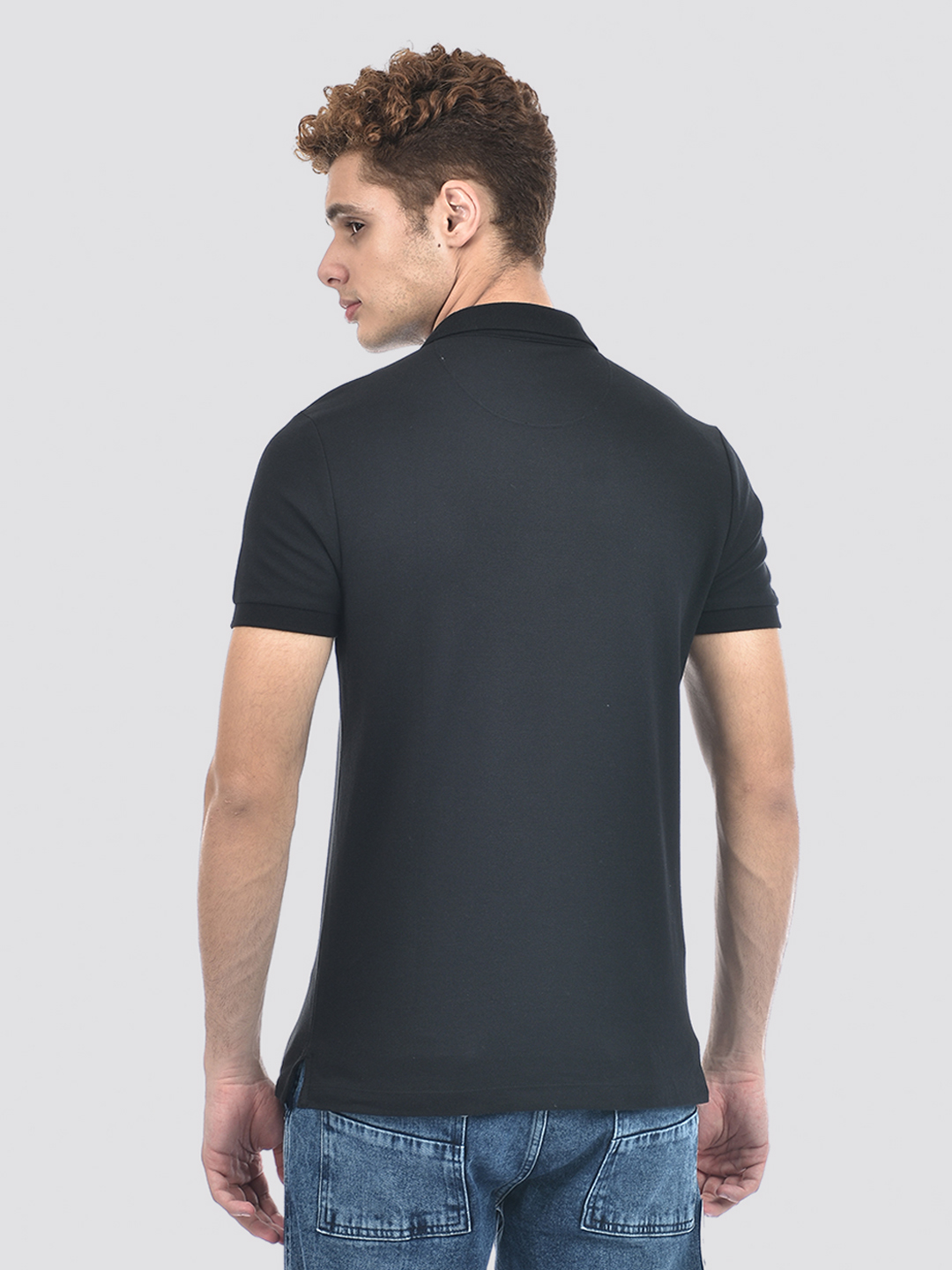 Izod Men's Embroidered Black Polo T-Shirt