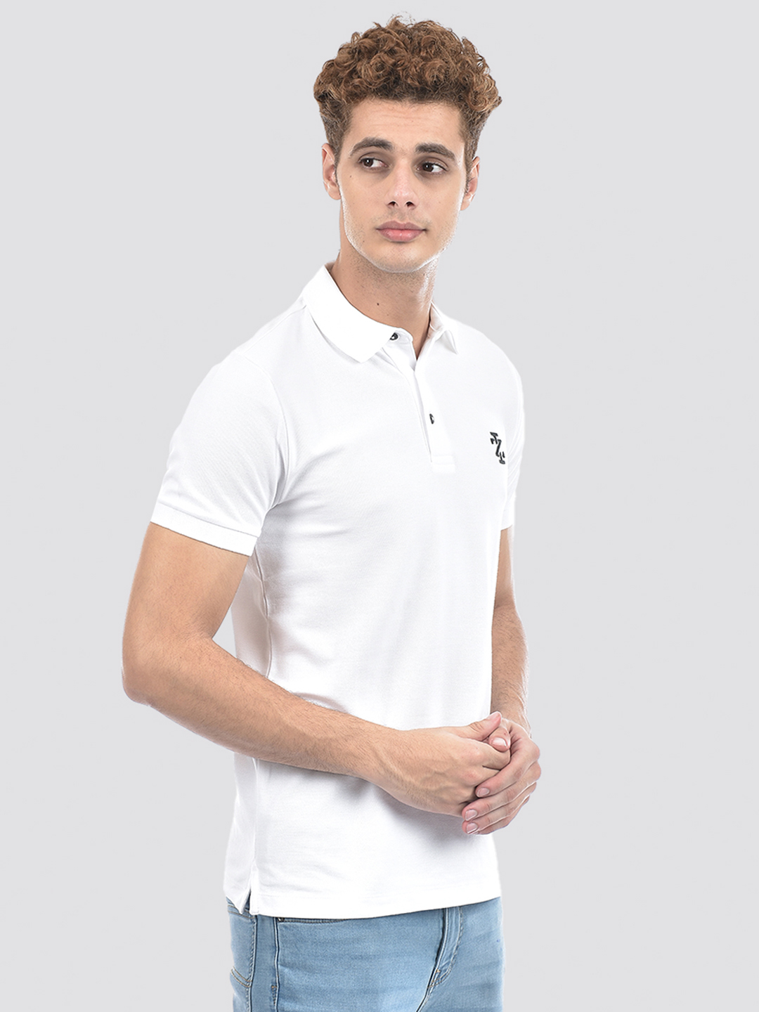 Izod Men's Embroidered White Polo T-Shirt