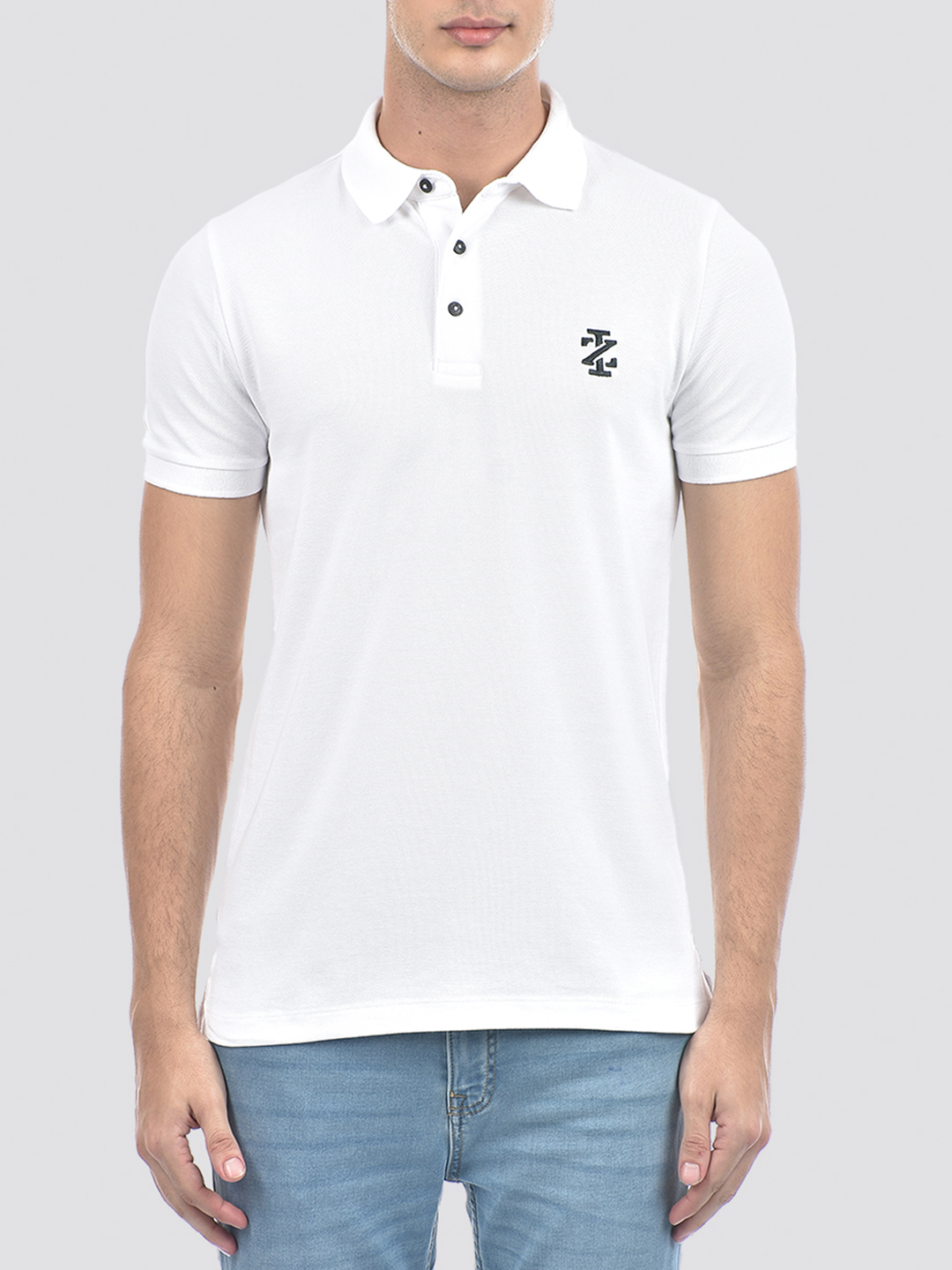 Izod Men's Embroidered White Polo T-Shirt