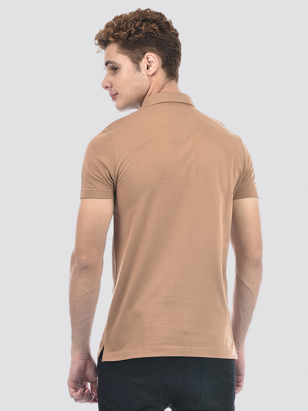 Izod Men's Solid Brown Polo T-Shirt