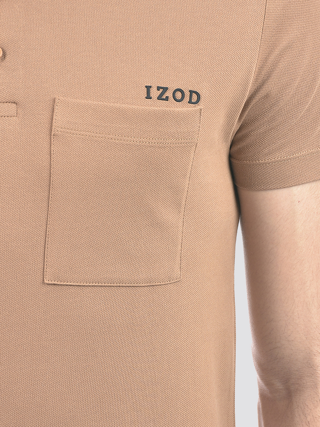 Izod Men's Solid Brown Polo T-Shirt