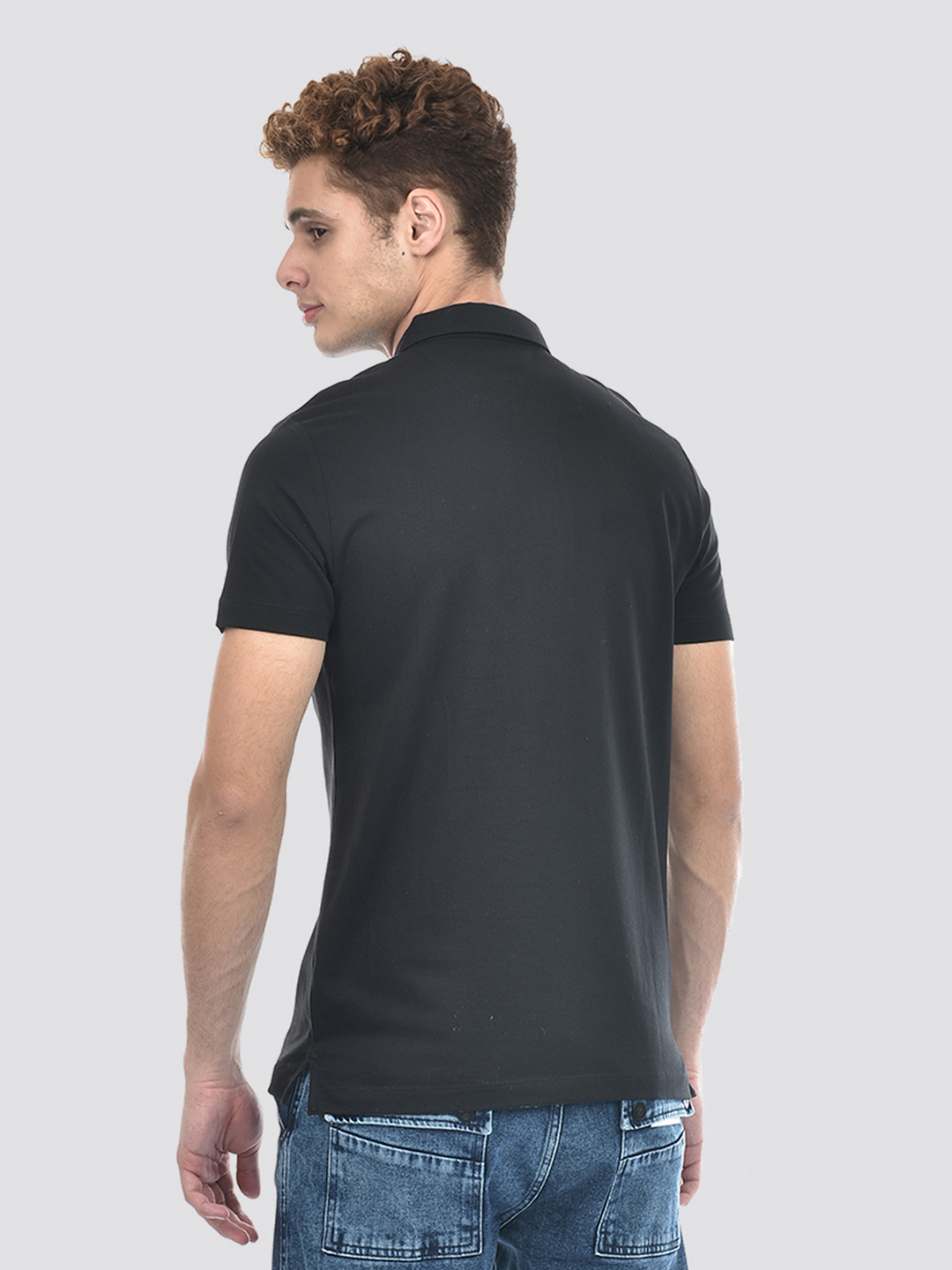 Izod Men's Solid Black Polo T-Shirt