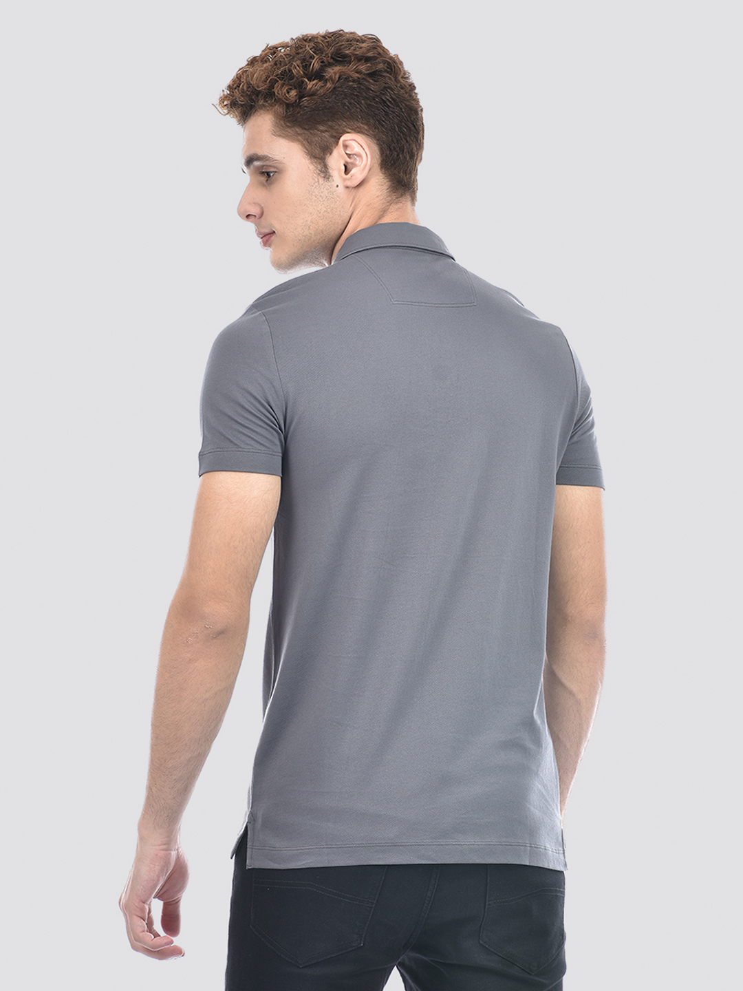 Izod Men's Solid Grey Polo T-Shirt