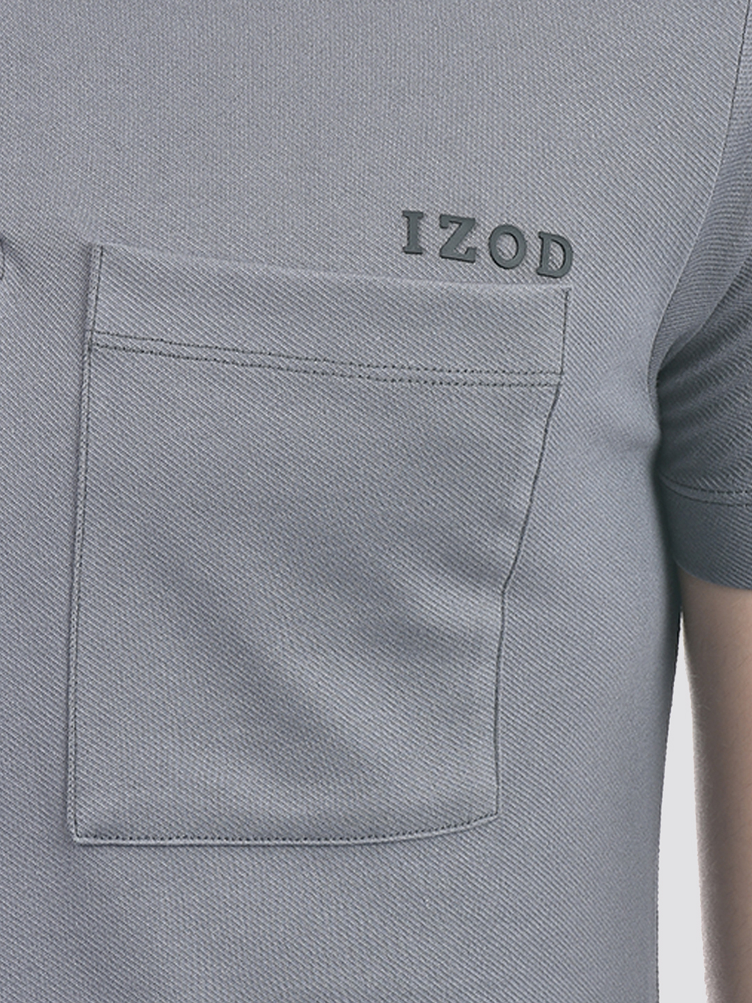 Izod Men's Solid Grey Polo T-Shirt