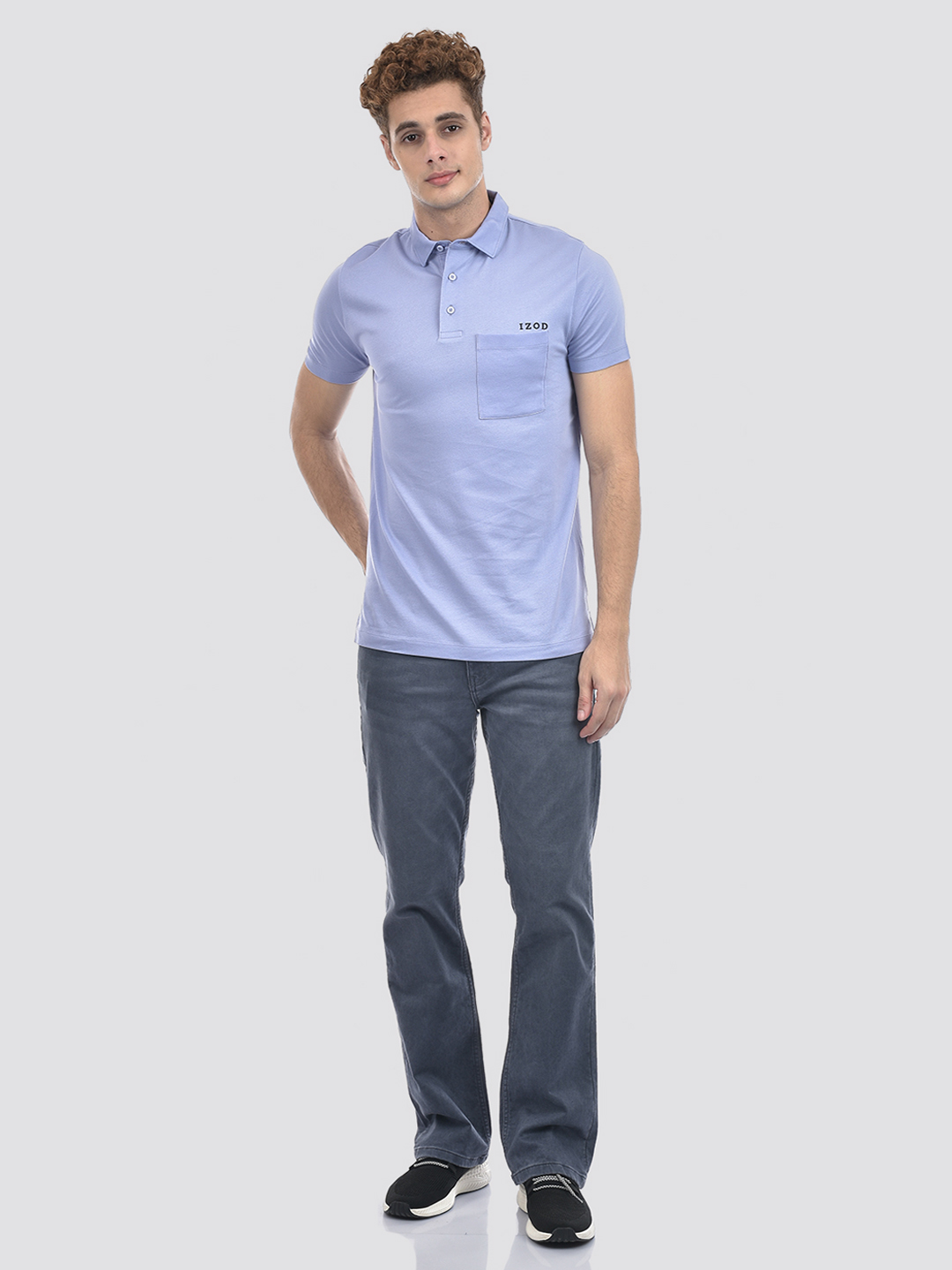 Izod Men's Solid Purple Polo T-Shirt