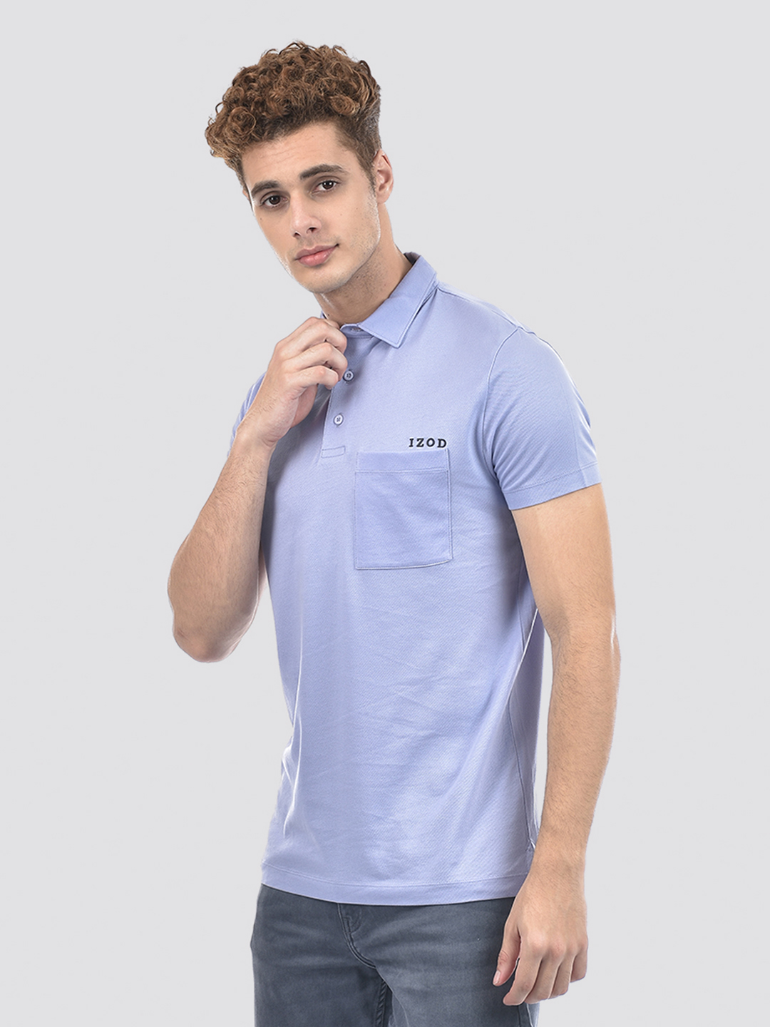 Izod Men's Solid Purple Polo T-Shirt