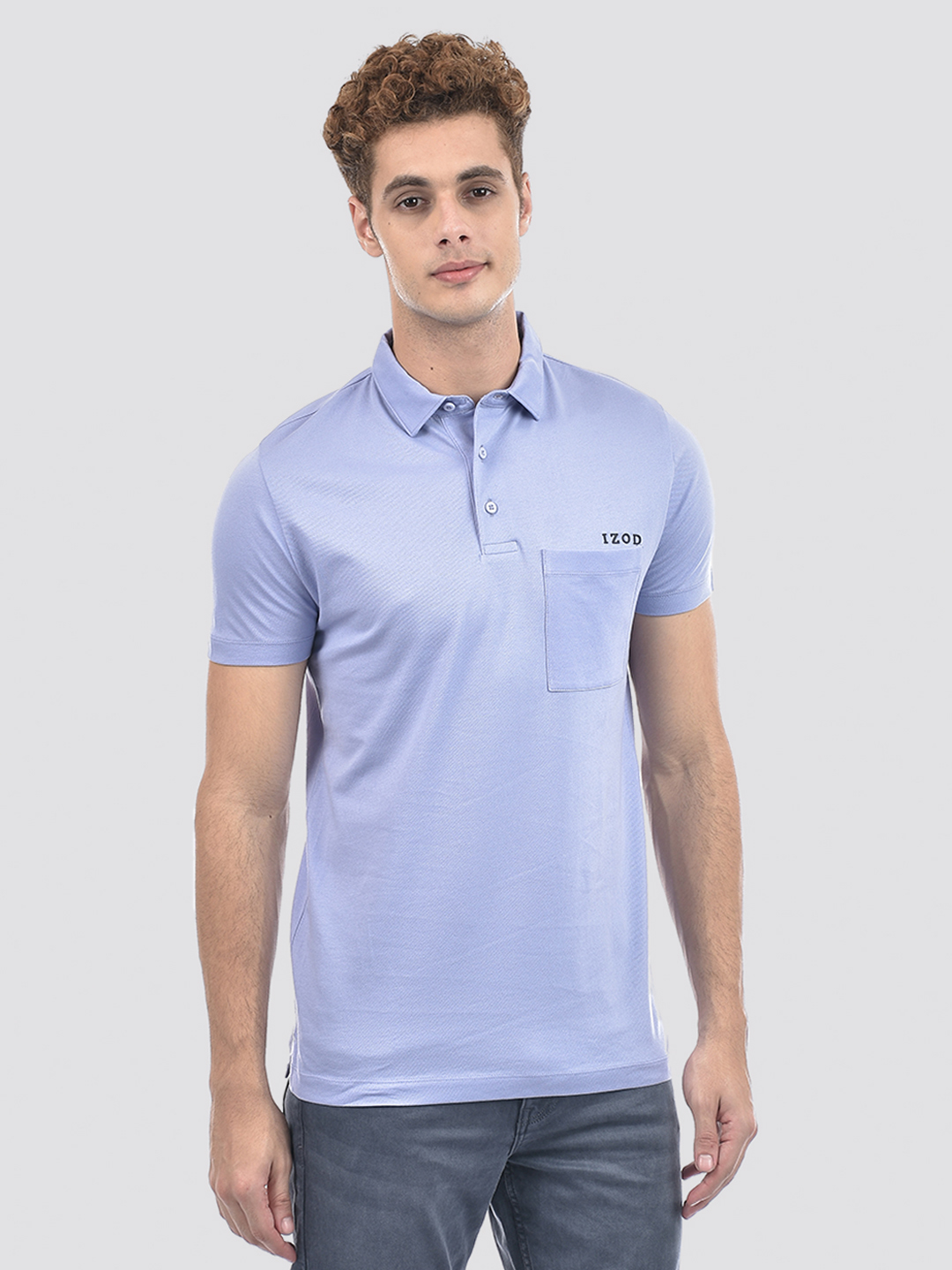 Izod Men's Solid Purple Polo T-Shirt