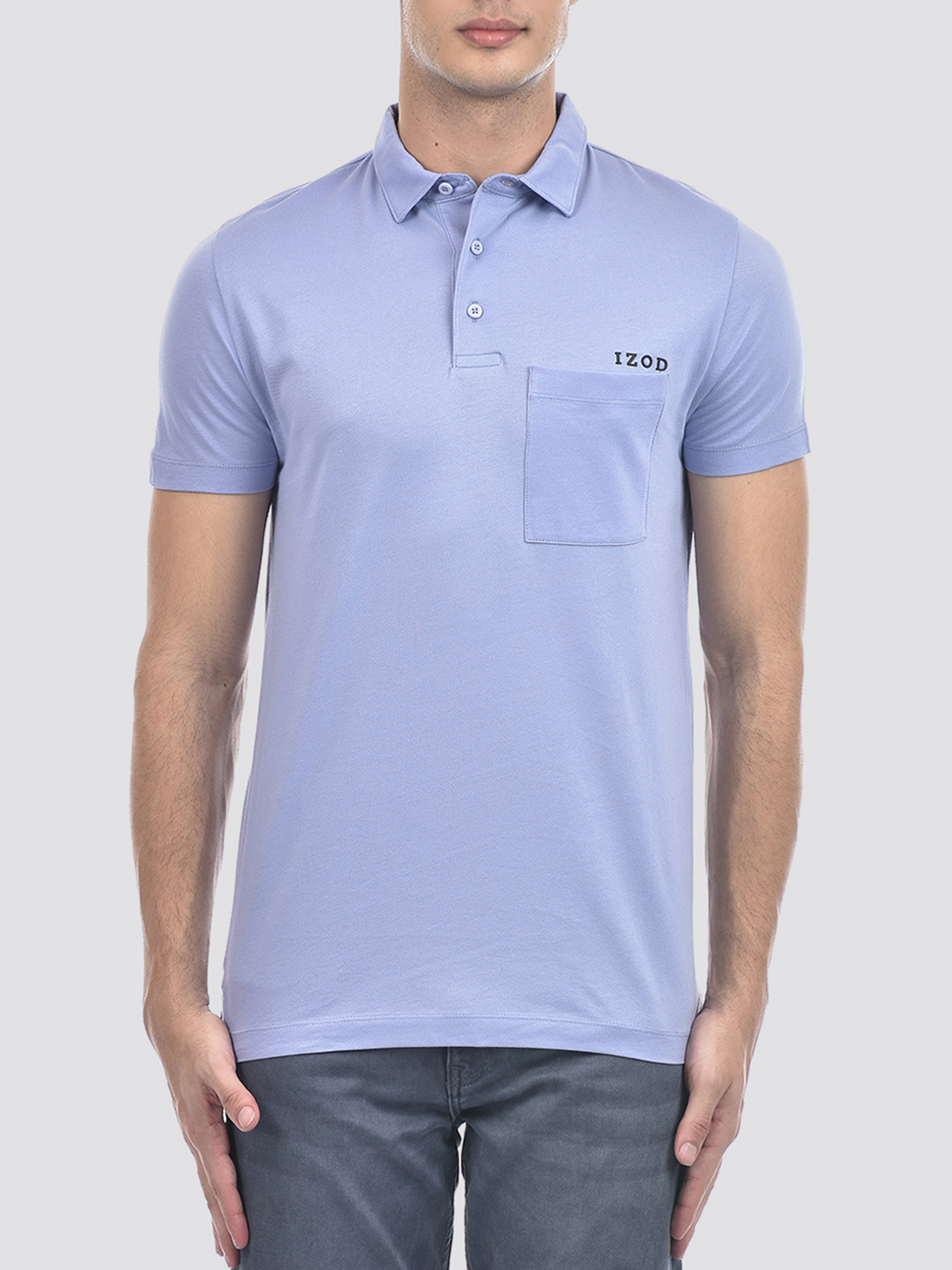 Izod Men's Solid Purple Polo T-Shirt