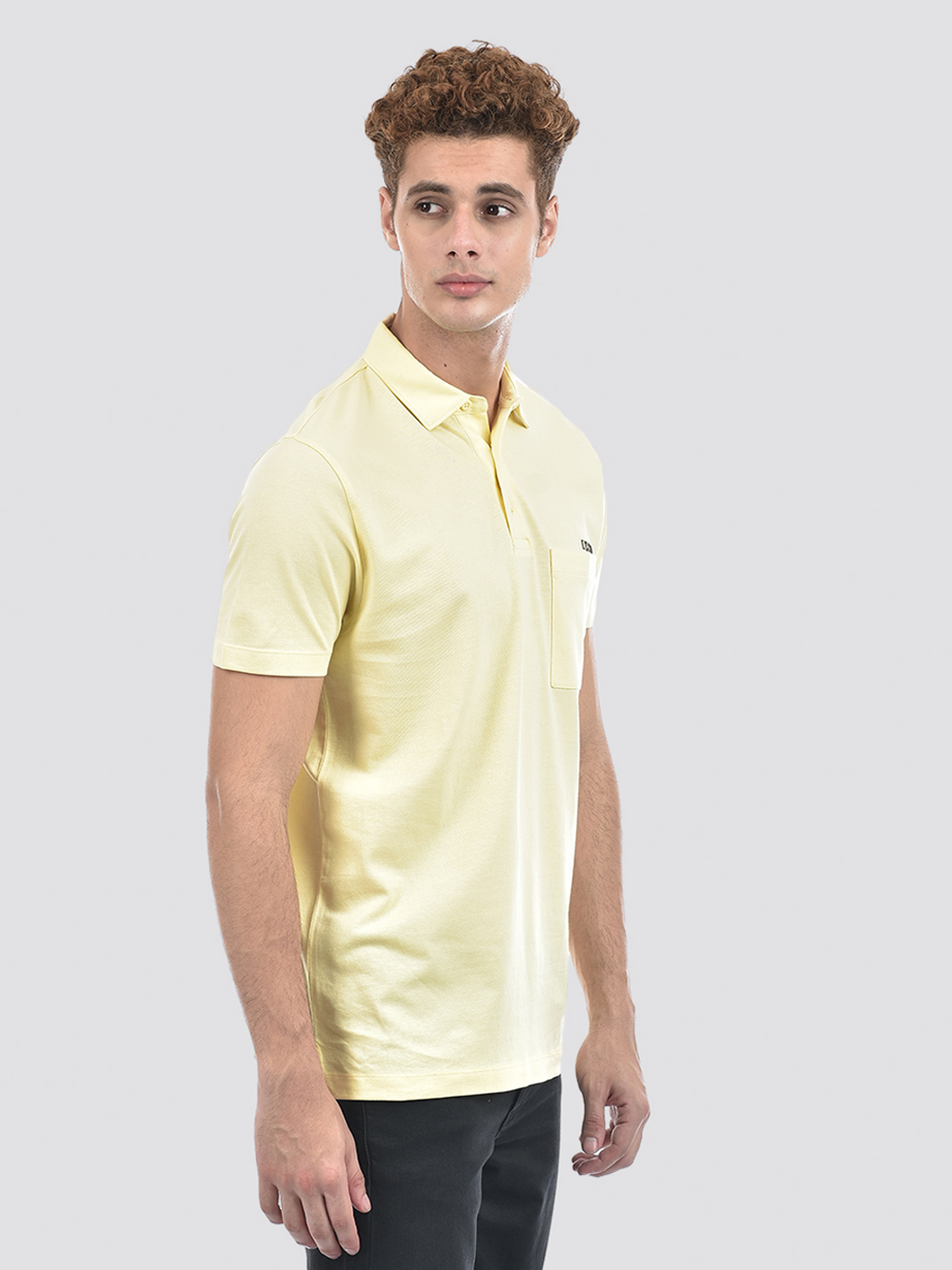 Izod Men's Solid Yellow Polo T-Shirt