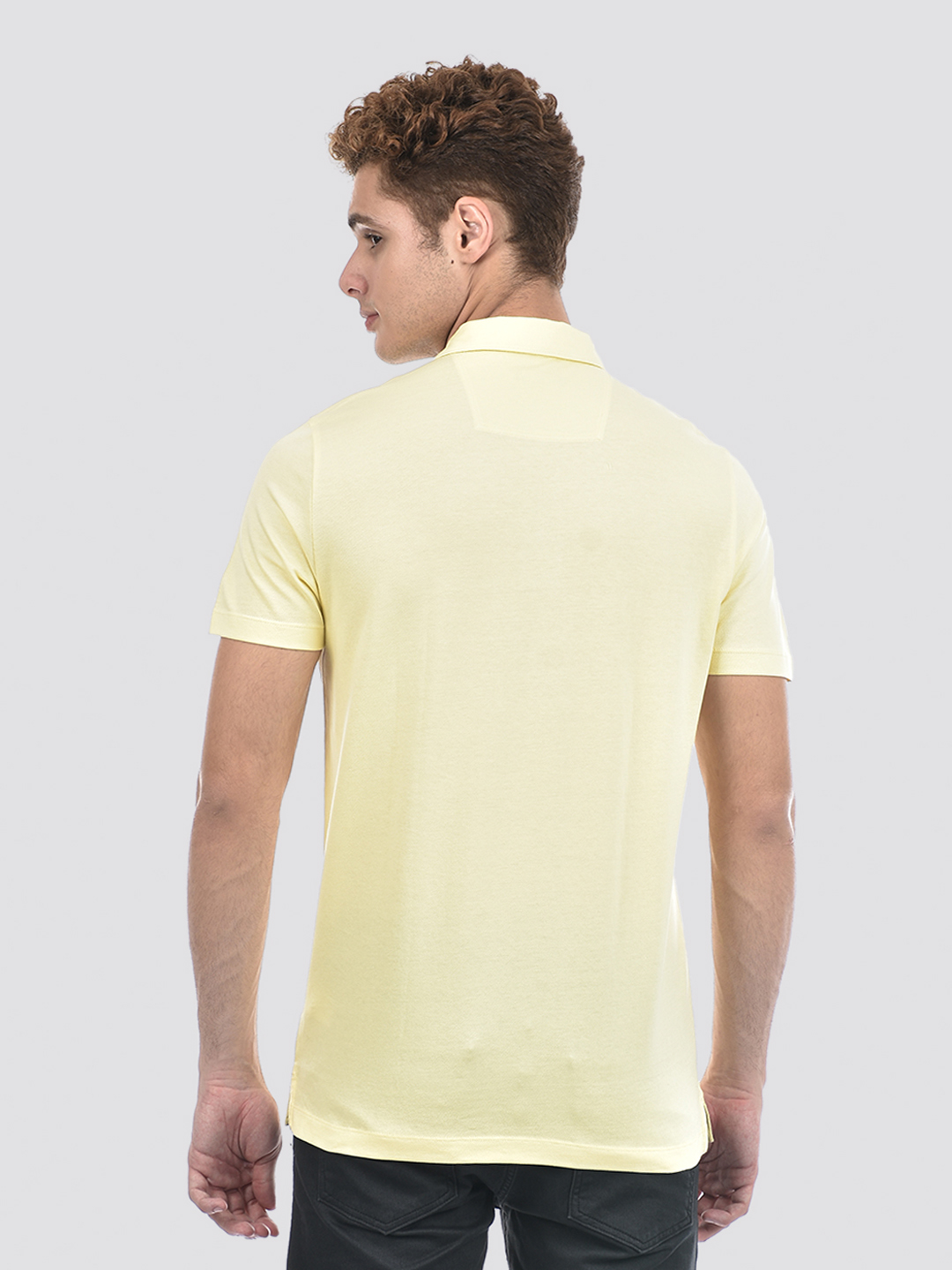 Izod Men's Solid Yellow Polo T-Shirt