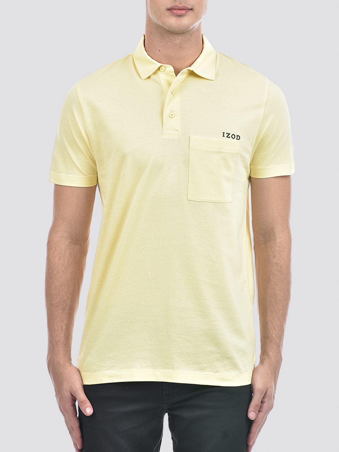 Izod Men's Solid Yellow Polo T-Shirt