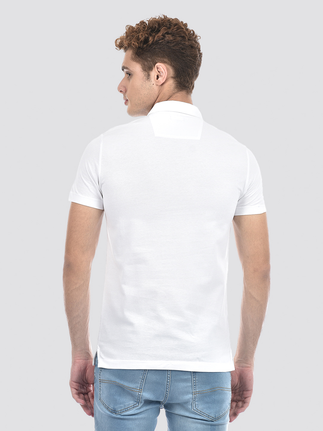 Izod Men's Solid White Polo T-Shirt