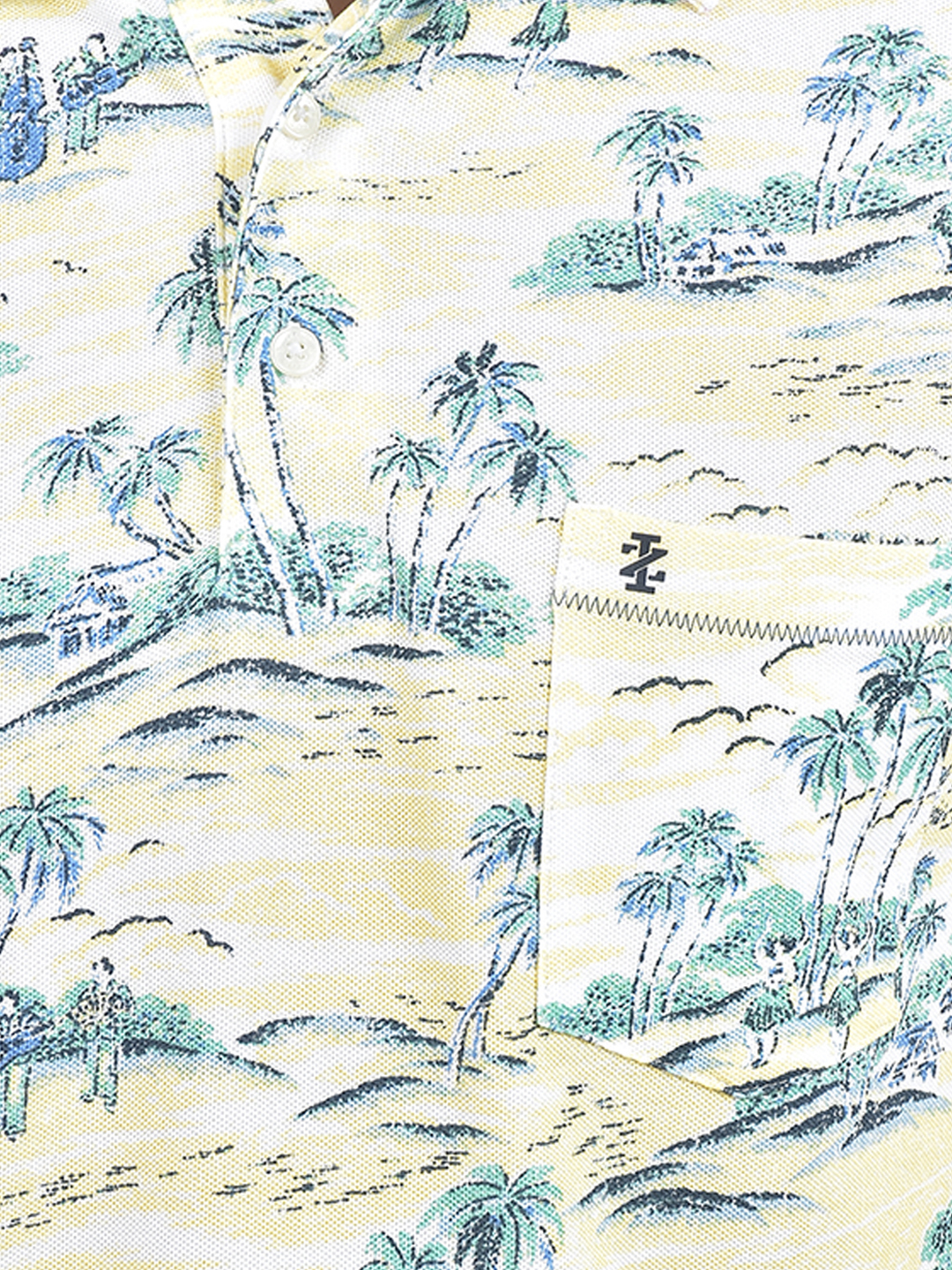 Izod Men's Graphic Print Yellow Polo T-Shirt