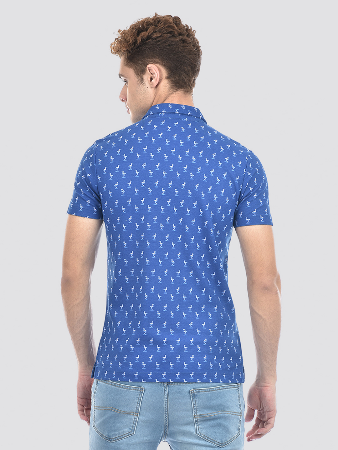 Izod Men's Printed Blue Polo T-Shirt