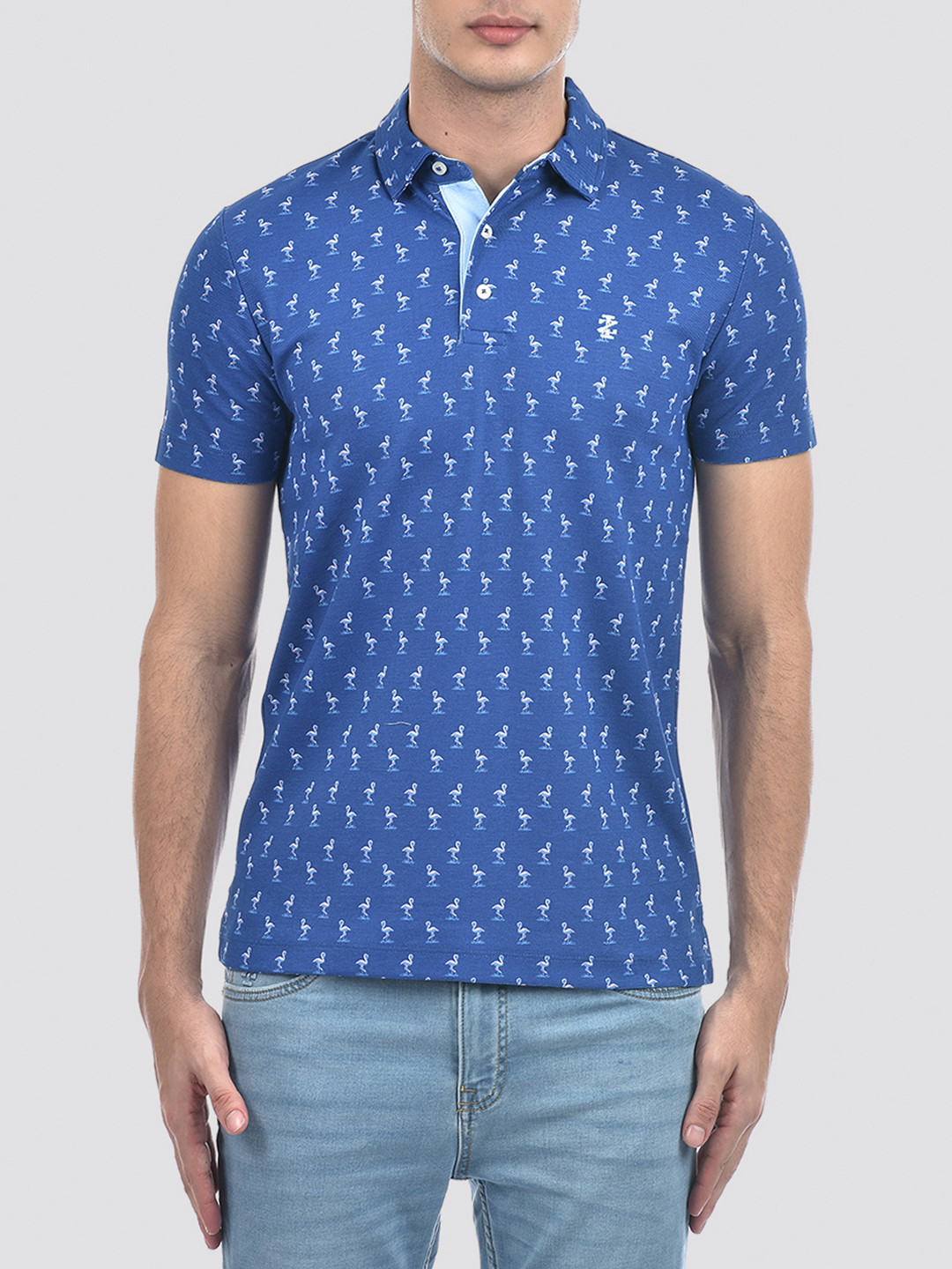 Izod Men's Printed Blue Polo T-Shirt