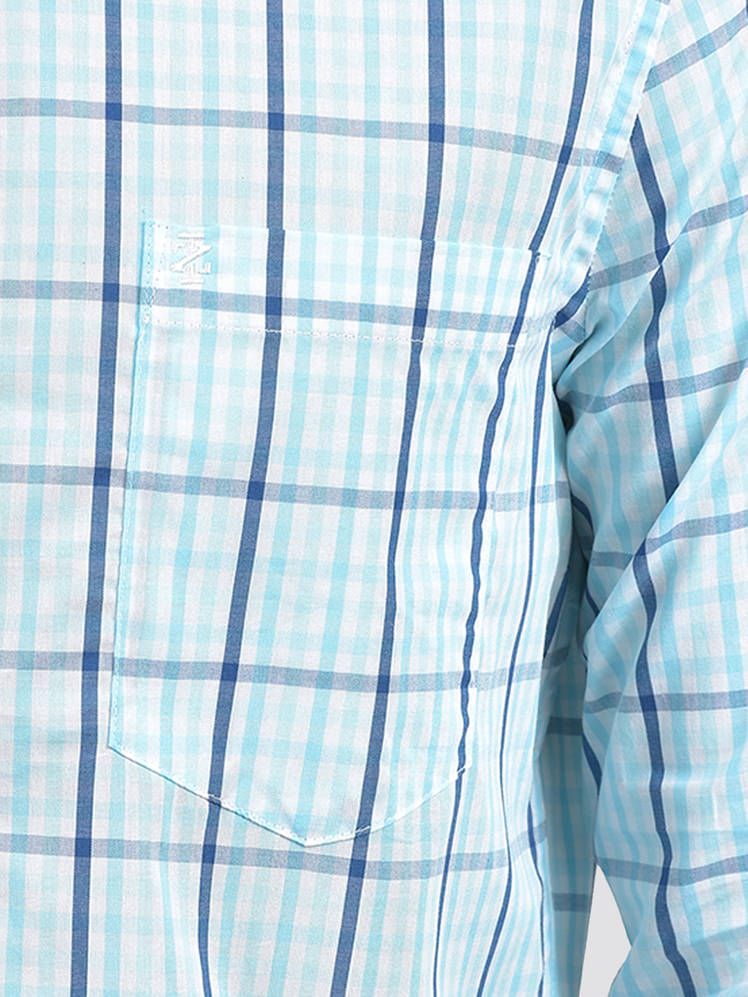 Izod Men's Full Sleeve Checkered Blue Shirt