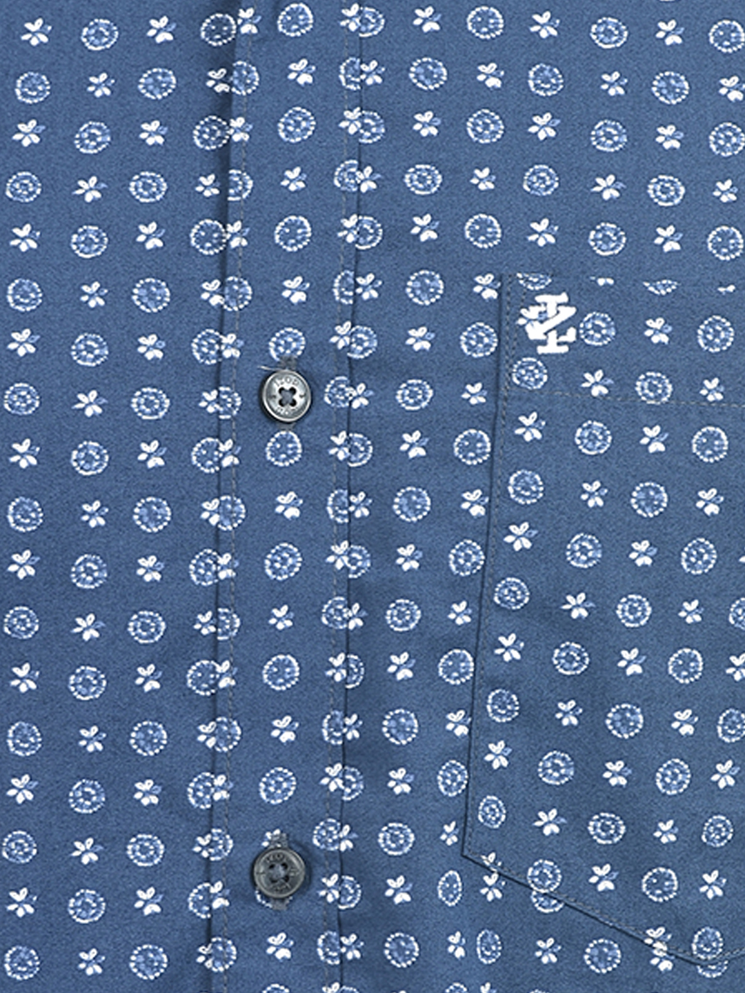 Izod Men's Full Sleeve Printed Navy Shirt