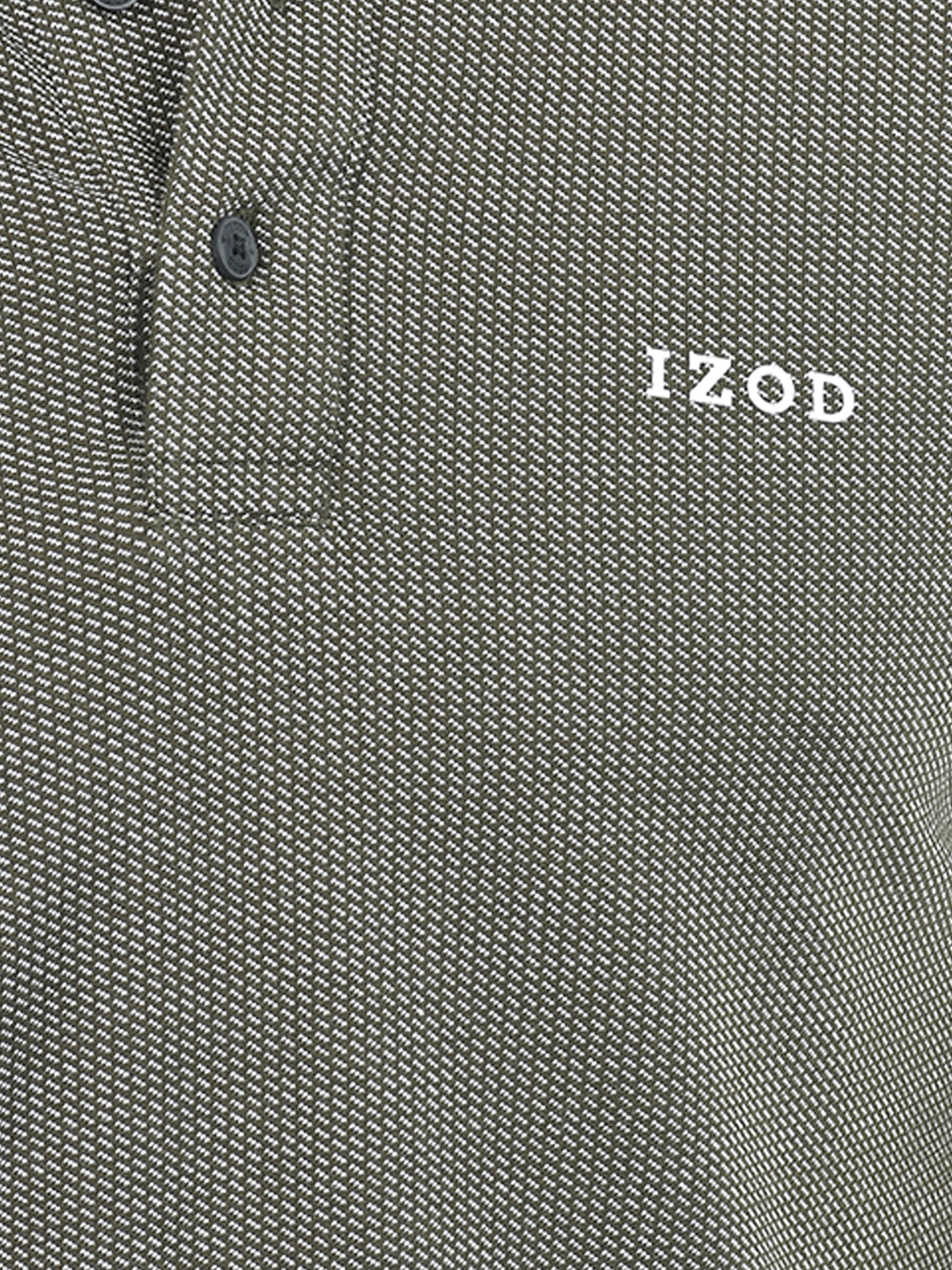 Izod Men's Half Sleeve Self Design Green Polo T-Shirt