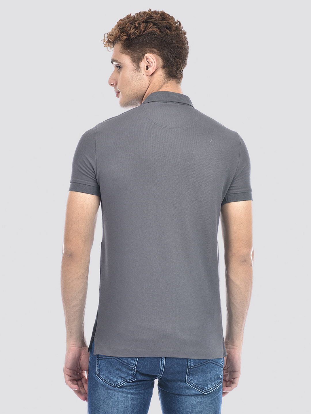 Izod Men's Half Sleeve Color Block Grey Polo T-Shirt
