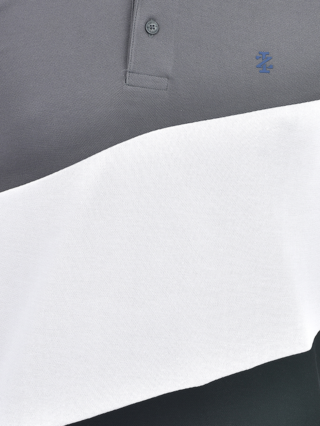 Izod Men's Half Sleeve Color Block Grey Polo T-Shirt