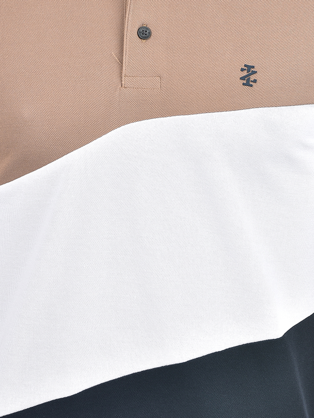 Izod Men's Half Sleeve Color Block Brown Polo T-Shirt