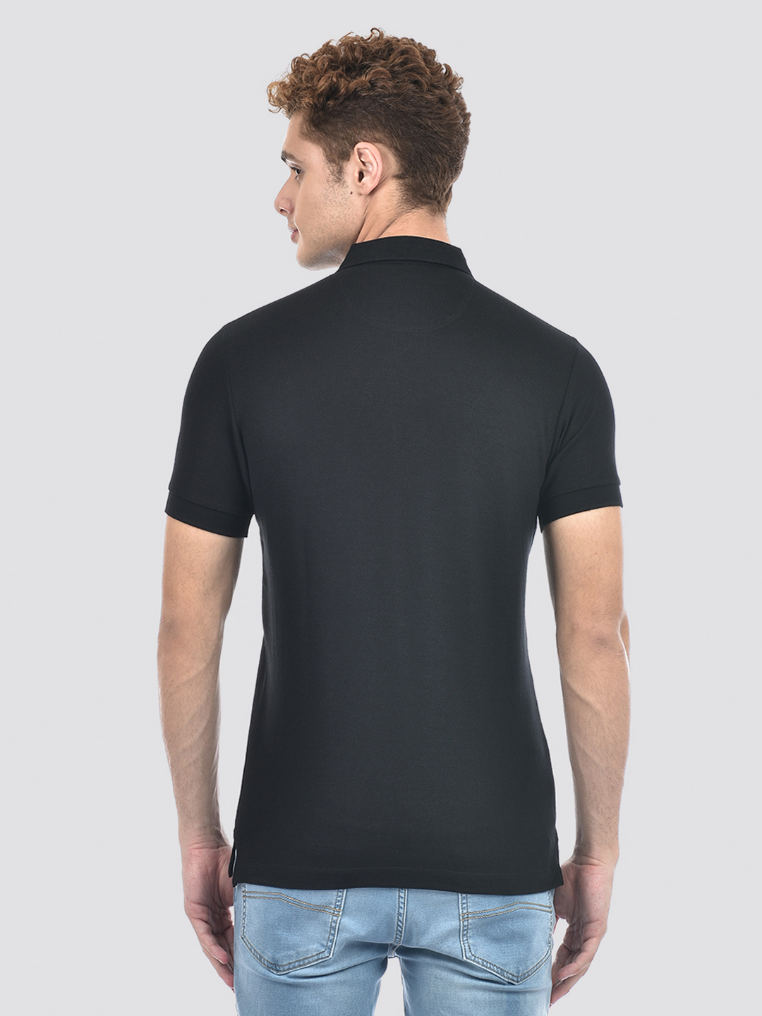 Izod Men's Half Sleeve Typography Black Polo T-Shirt