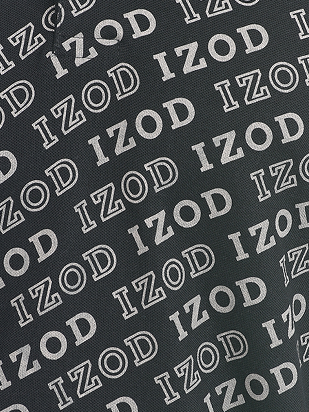 Izod Men's Half Sleeve Typography Black Polo T-Shirt