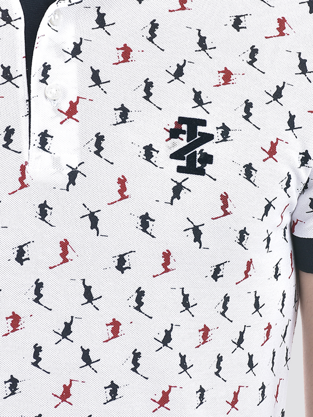 Izod Men's Half Sleeve Printed White Polo T-Shirt