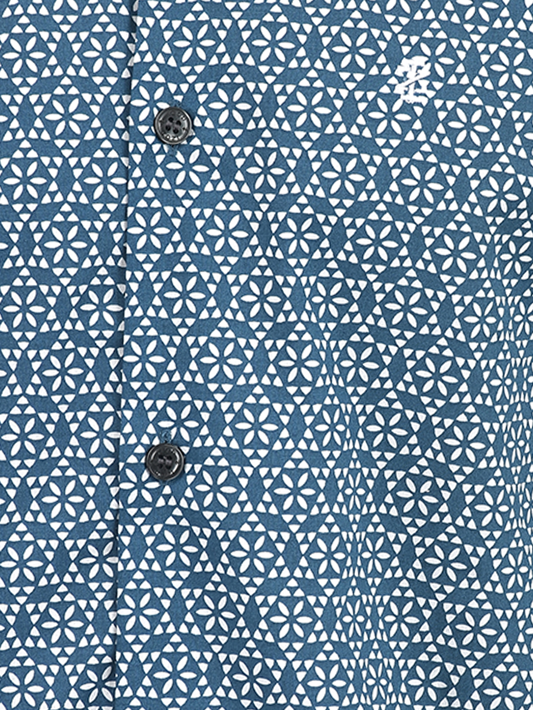 Izod Men's Full Sleeve Printed Blue Shirt