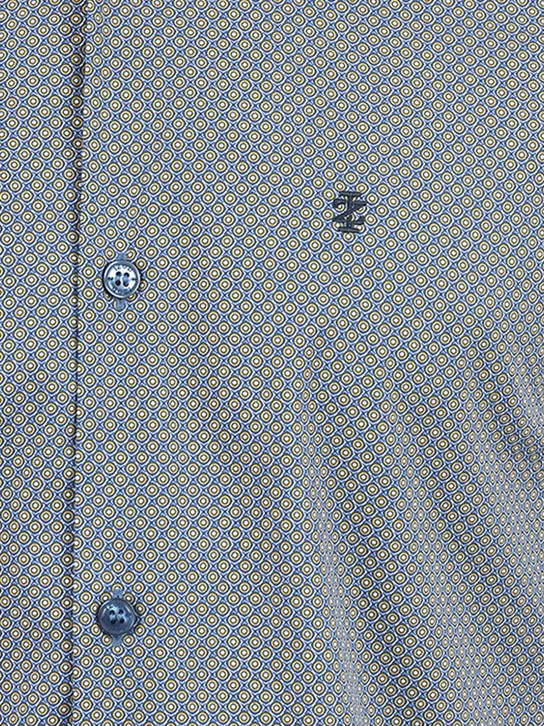 Izod Men's Full Sleeve Printed Blue Shirt