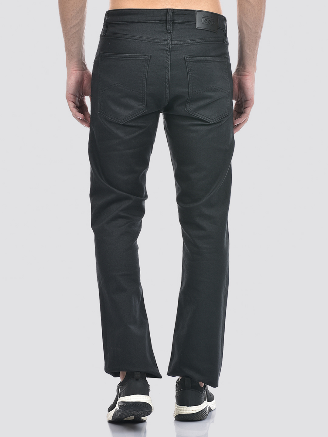 Izod Men's Solid Dark Grey Bootcut Jeans