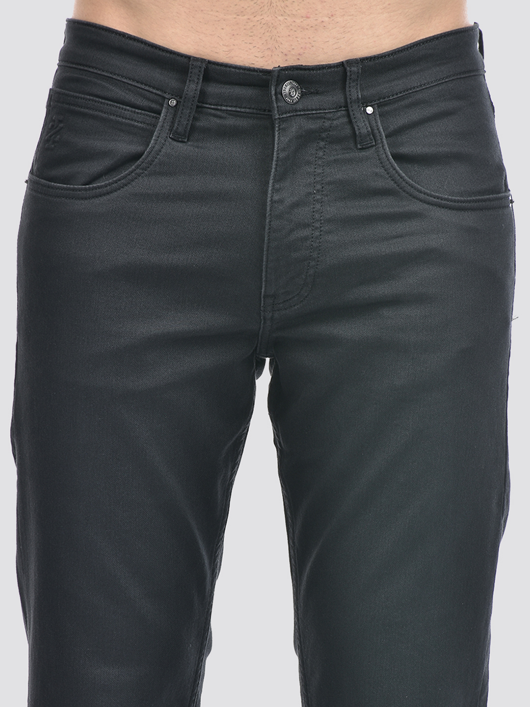 Izod Men's Solid Dark Grey Bootcut Jeans