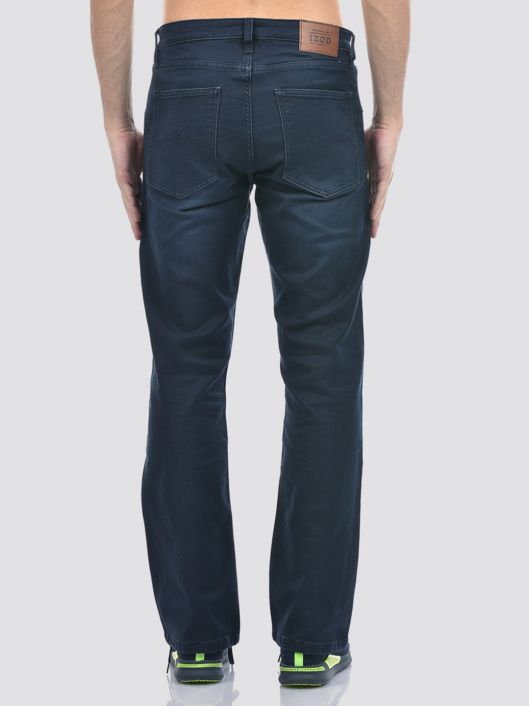 Izod Men's Solid Dark Blue Bootcut Jeans