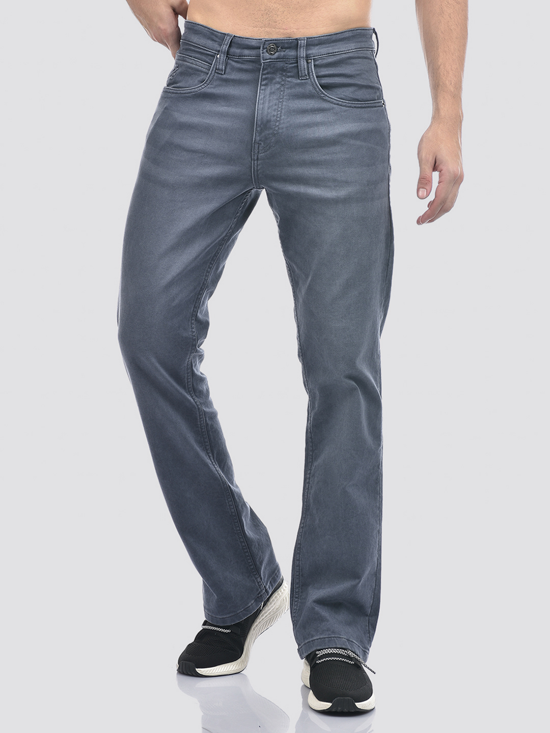 Izod Men's Solid Grey Bootcut Jeans