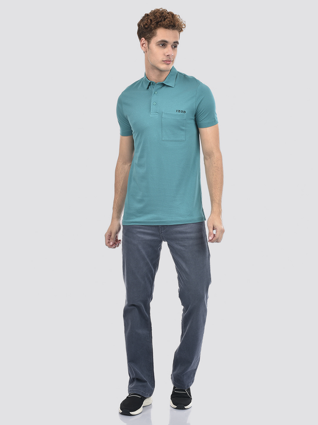 Izod Men's Solid Grey Bootcut Jeans