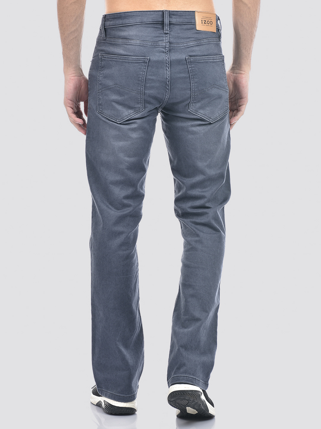 Izod Men's Solid Grey Bootcut Jeans