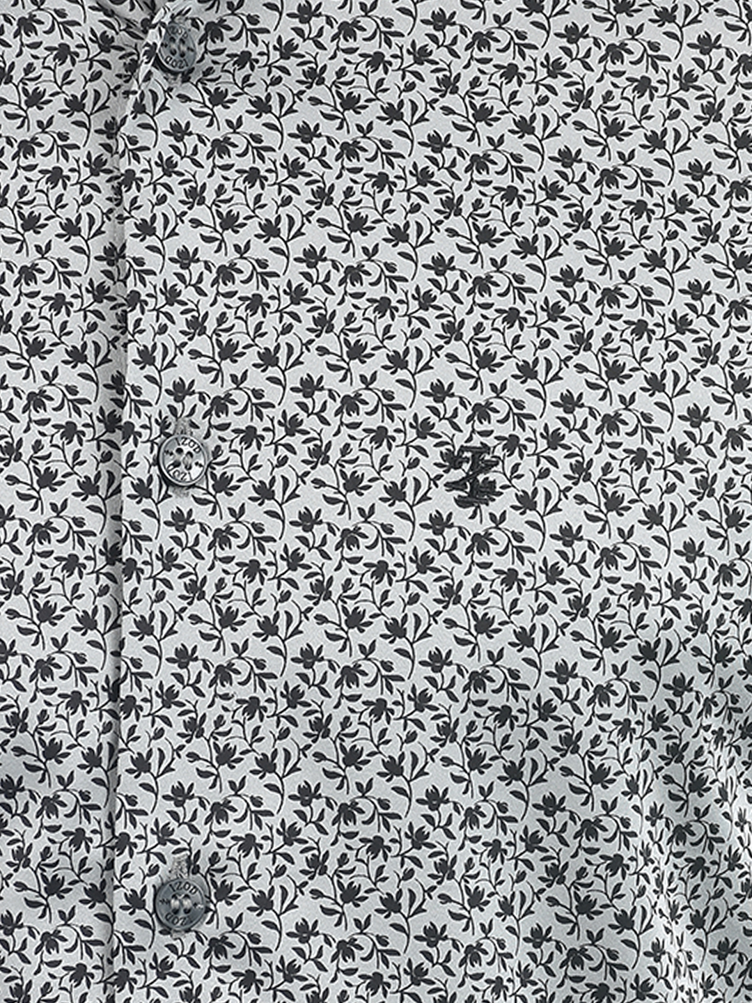 Izod Men's Full Sleeve Printed Grey Shirt