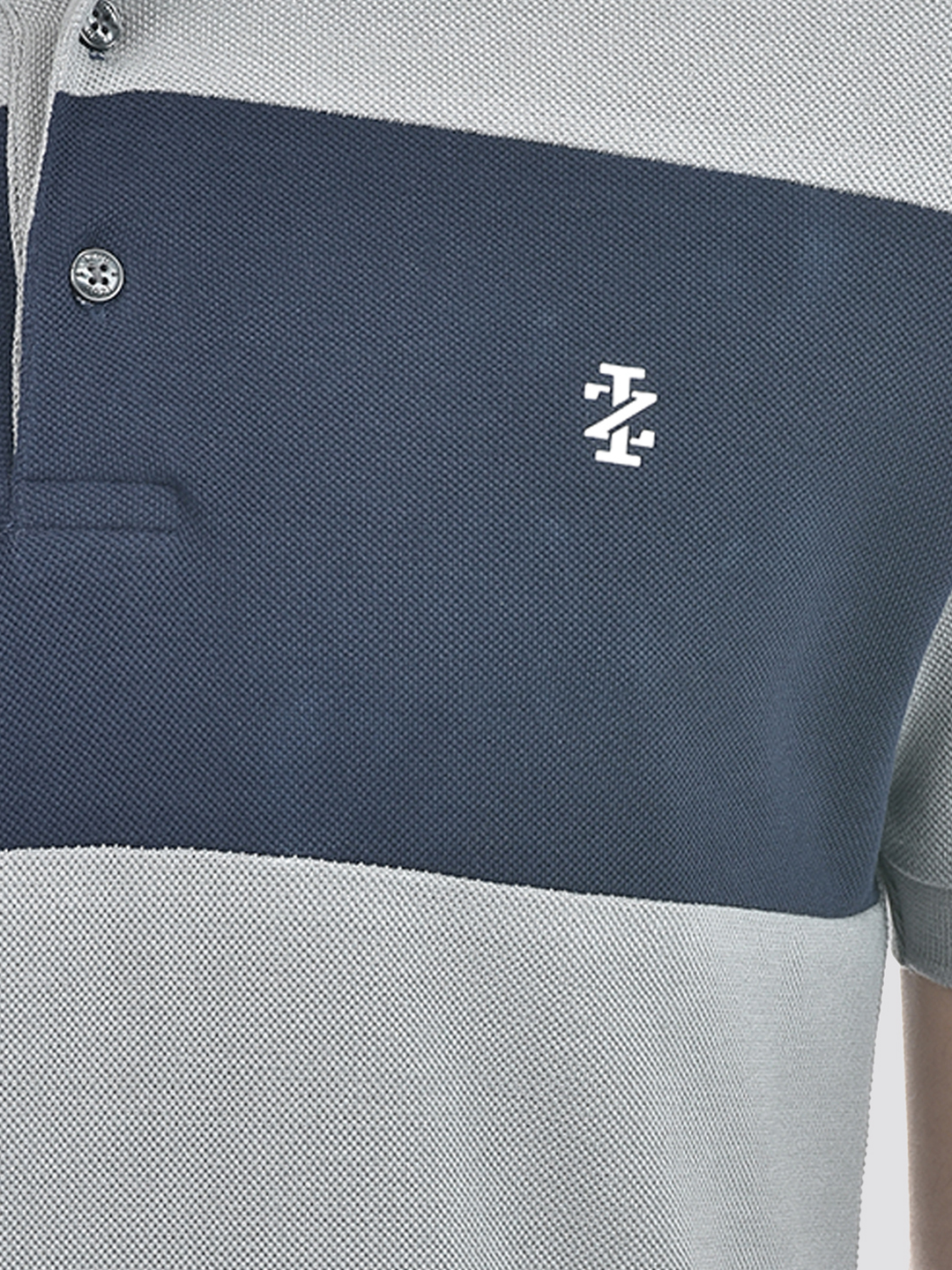 Izod Men's Color Block Grey Round Neck T-Shirt