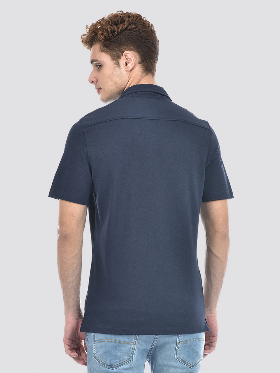 Izod Men's Half Sleeve Striped Navy Shirt