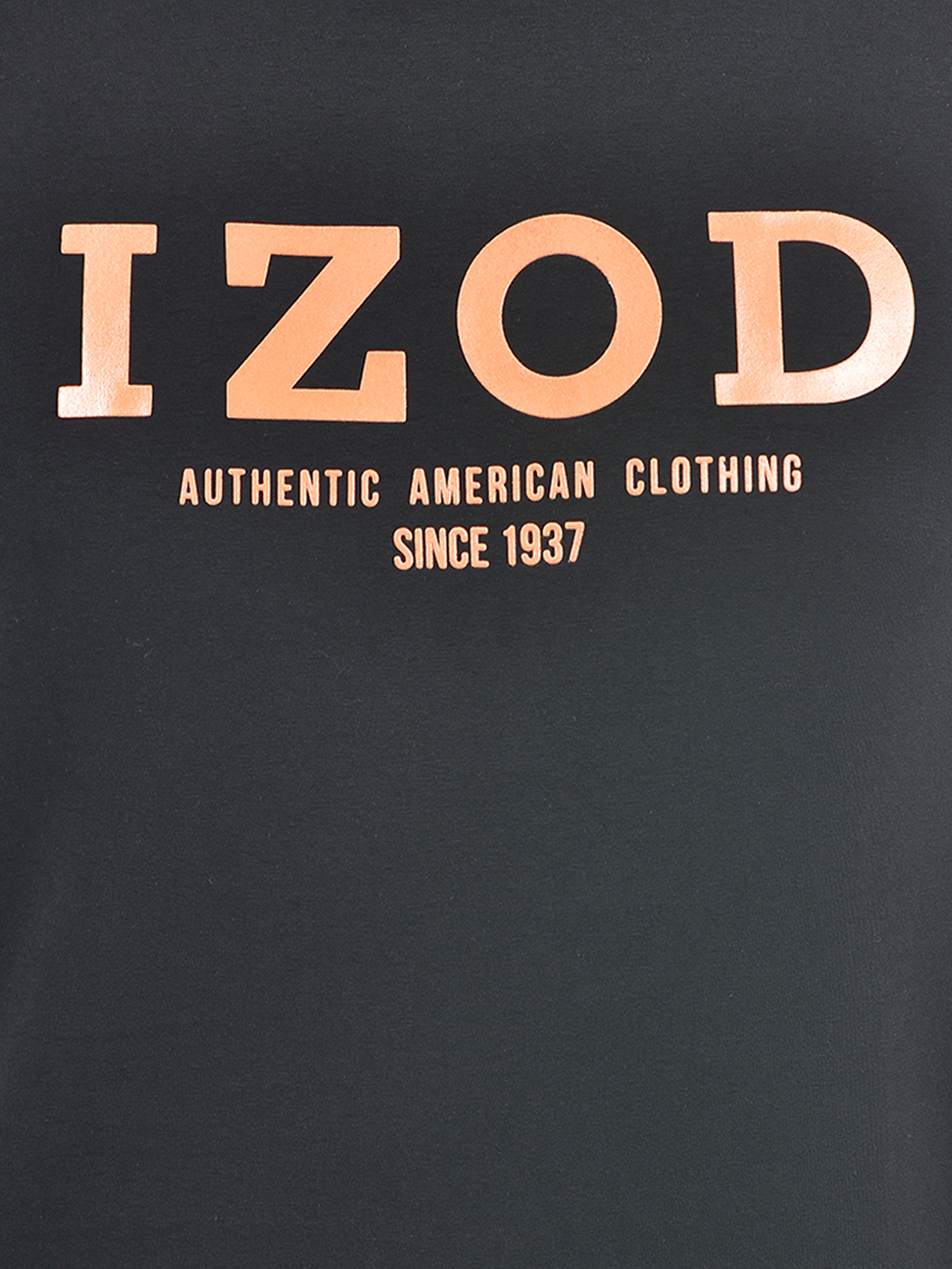 Izod Men's Applique Black Round Neck T-Shirt