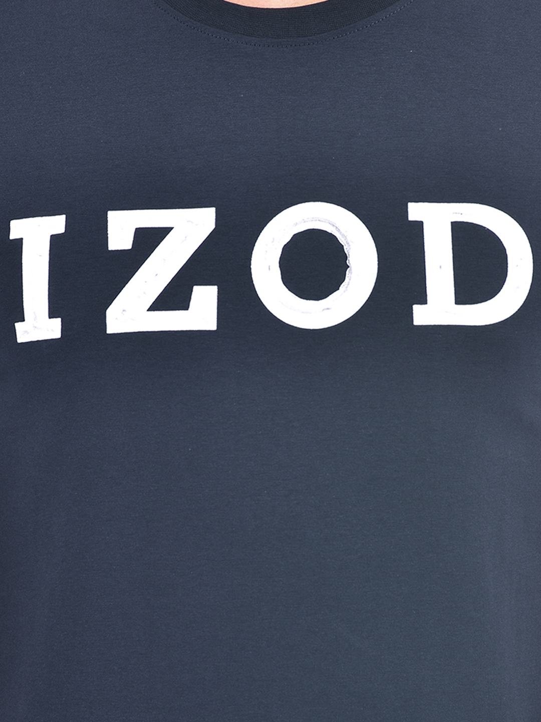 Izod Men's Applique Navy Round Neck T-Shirt